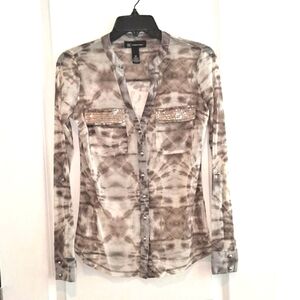 INC International Concepts Gray Button-Up Shirt